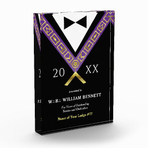 Acrylic Masonic Awards   Freemason Grand Lodge Photo Block