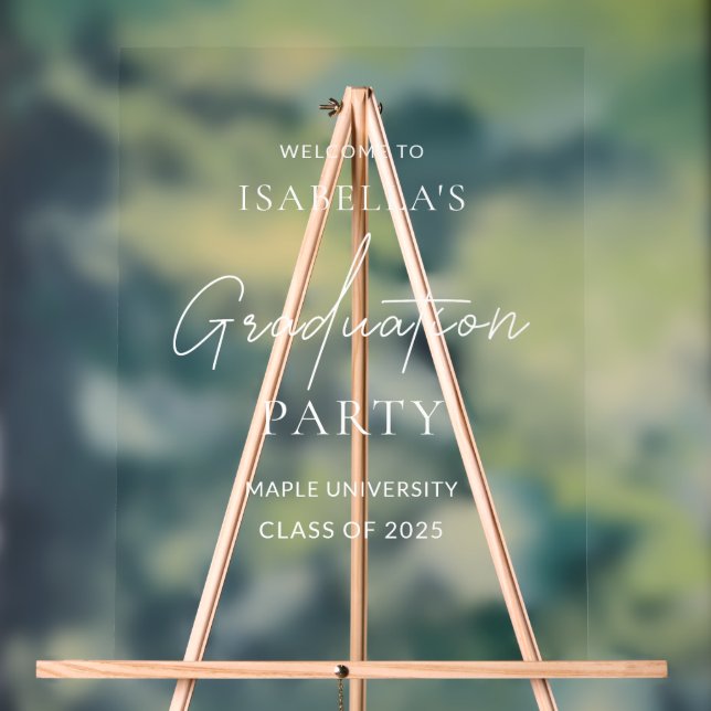 Acrylic Modern Graduation Party Welcome Sign (Neutral)