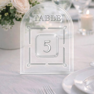 Acrylic Modern Minimalist Wedding Table Number 