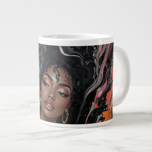 Acrylic Motion Art Design African-American Beauty Large Coffee Mug