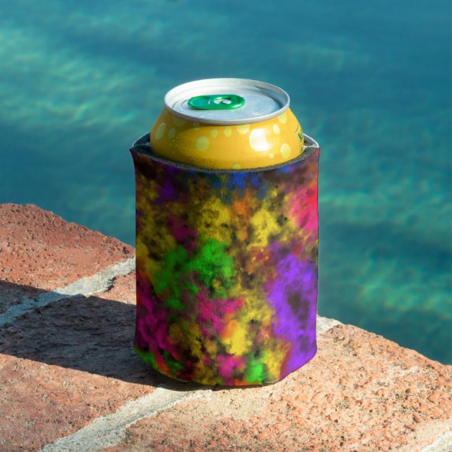 Acrylic Neon Colors Paint Splatter Splash Abstract Can Cooler (In Situ Pool)