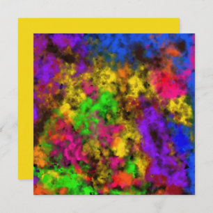 Acrylic Neon Colors Paint Splatter Splash Abstract Card