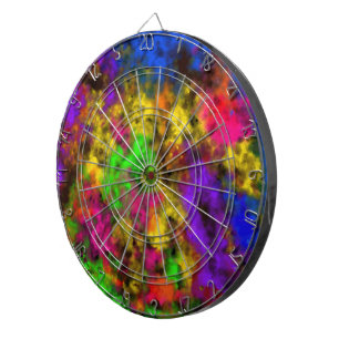 Acrylic Neon Colors Paint Splatter Splash Abstract Dartboard