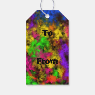 Acrylic Neon Colors Paint Splatter Splash Abstract Gift Tags