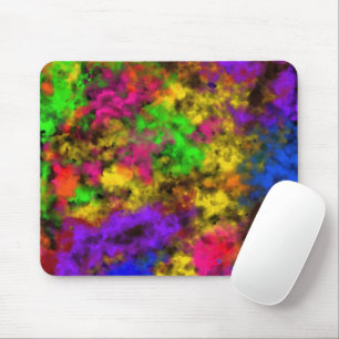 Acrylic Neon Colors Paint Splatter Splash Abstract Mouse Pad