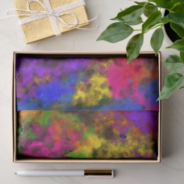 Acrylic Neon Colors Paint Splatter Splash Abstract Tissue Paper (Gift)