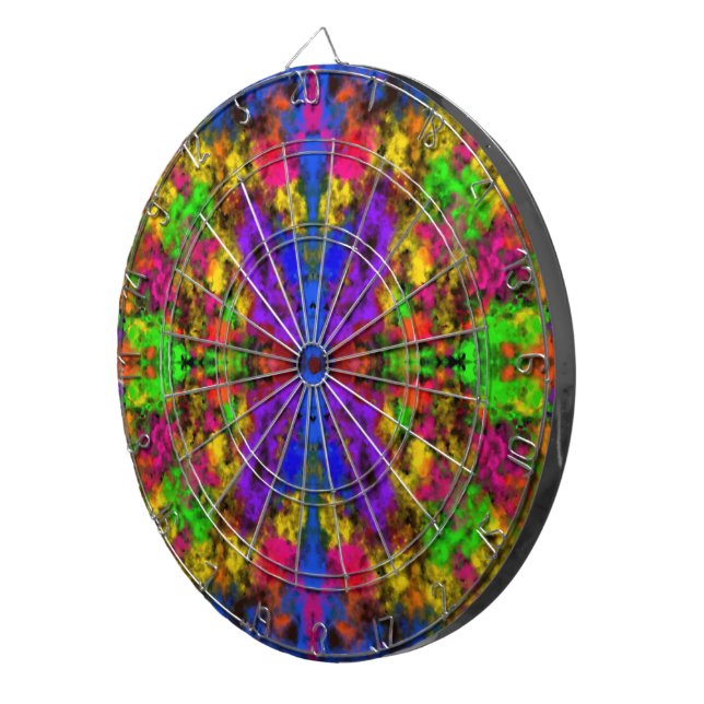 Acrylic Neon Colours Paint Splatter Splash Abstrac Dartboard (Front Right)