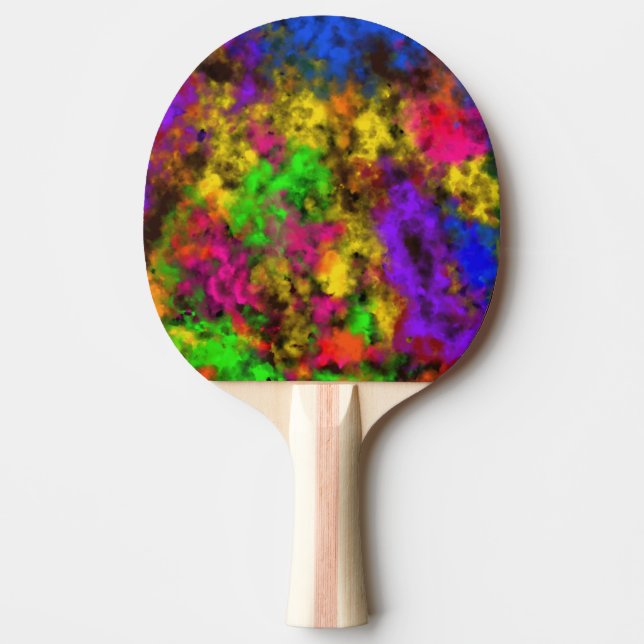Acrylic Neon Colours Paint Splatter Splash Abstrac Ping Pong Paddle (Front)