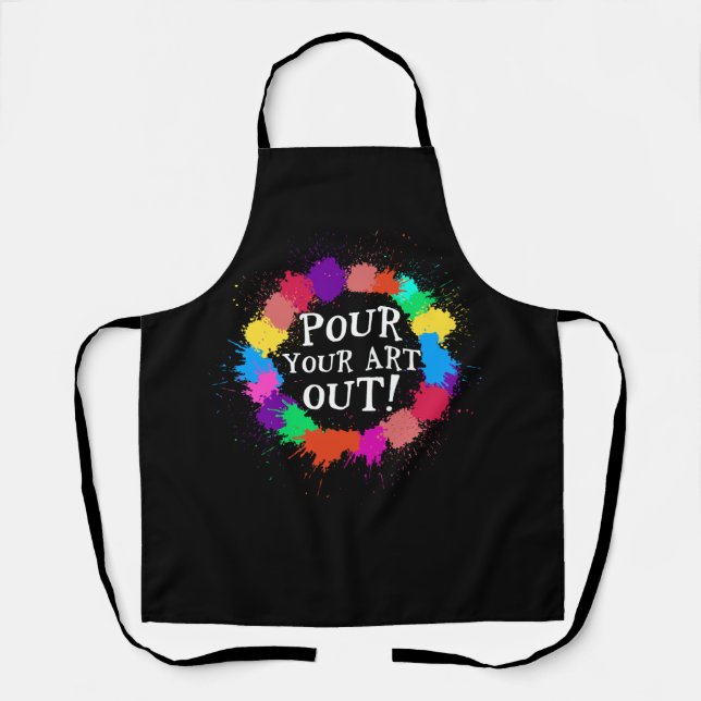 Acrylic Paint Pouring Artist Fluid Art Painter Col Apron (Front)