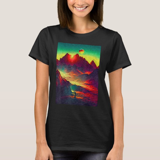 Acrylic Painting Astronaut on Extra Terrestrial Wo T-Shirt (Front)