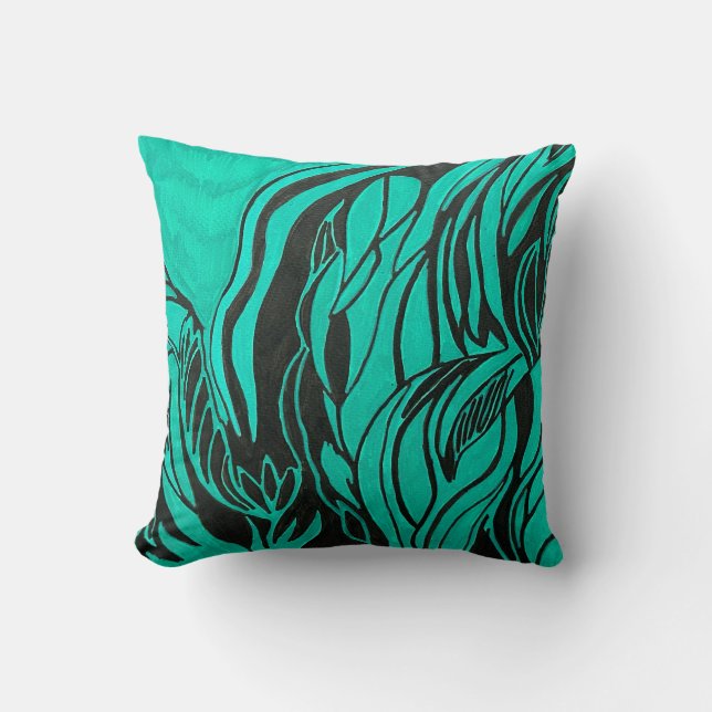 Acrylic painting throw pillow (Front)