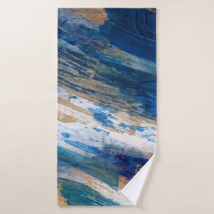 Acrylic painting. Trendy hand painted artwork. Mix Bath Towel