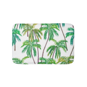 Acrylic Palms: Summer Textile Texture. Bath Mat