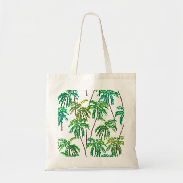 Acrylic Palms: Summer Textile Texture. Tote Bag (Front)