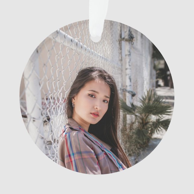 Acrylic Photo Ornament with Birthday Message (Front)