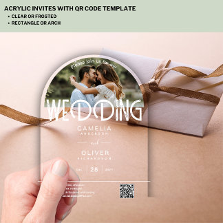ACRYLIC Photo Wedding Invite Modern Minimal ARCH Invitations