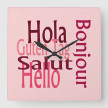 Acrylic pink wall clock