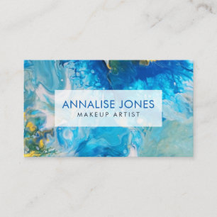 Acrylic pour Abstract painting - Ocean Foam Business Card