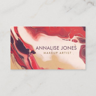 Acrylic pour abstract Red and mahogany Business Card
