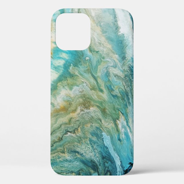 Acrylic pour abstract turquoise coast Case-Mate iPhone case (Back)