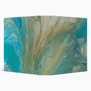 Acrylic pour abstract turquoise coastal binder