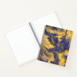 Acrylic Pour, Bronze, Gold, Black, Crystals /  Notebook