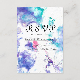 Acrylic pour, marble design, RSVP card -