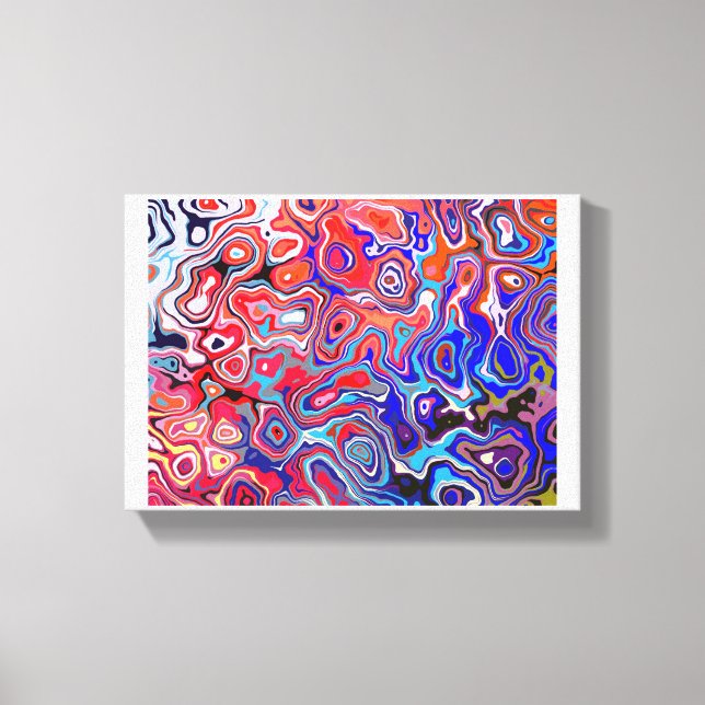 Acrylic pour style abstract art canvas print (Front)