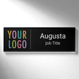 Acrylic Professional Black Name Tag Logo Magnetic