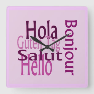 Acrylic purple wall clock