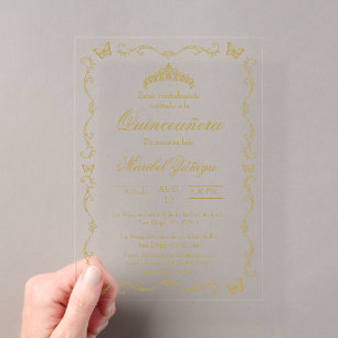 Acrylic Quinceanera invitation