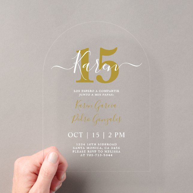 Acrylic Quinceanera Invitation (Insitu (Handheld))