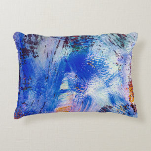 acrylic raster texture different multicolored mono accent pillow