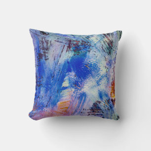 acrylic raster texture different multicolored mono throw pillow