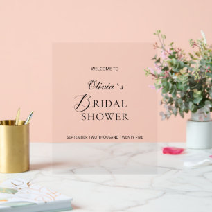 Acrylic Sign Bridal Shower in an elegant style.