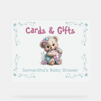 Acrylic sign Cards & Gifts Teddy Bear Baby Shower