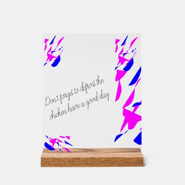 Acrylic sign with stand (Front)