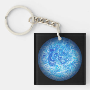 Acrylic Square Calm Tide Fluid Art Keychain