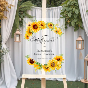 Acrylic Sunflower Bridal Shower Welcome Sign