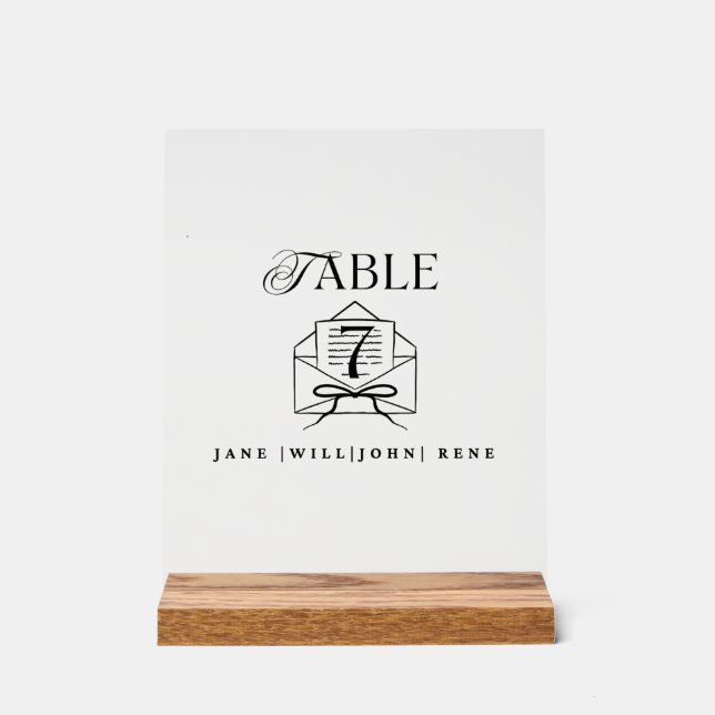 Acrylic Table Number Sign – Wedding & Event Décor (Recto)
