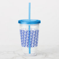 Acrylic Tumbler - Blue Rings Interlocked