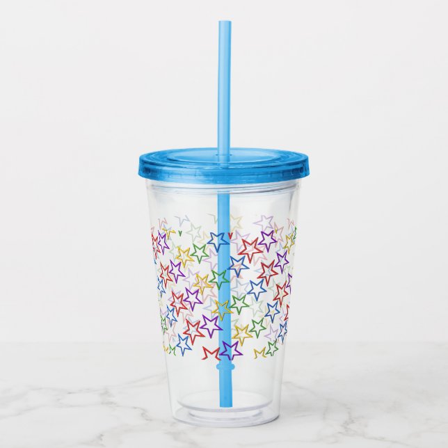 Acrylic Tumbler - Coloured Stars (Front)