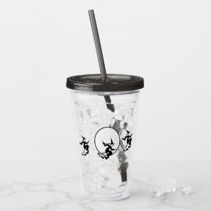 Acrylic Tumbler - Flying Witches and Full Moon