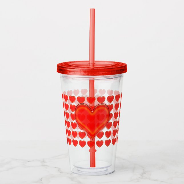 Acrylic Tumbler - Hearts (Front)