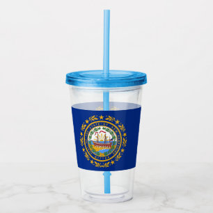 Acrylic Tumbler with flag of New Hampshire