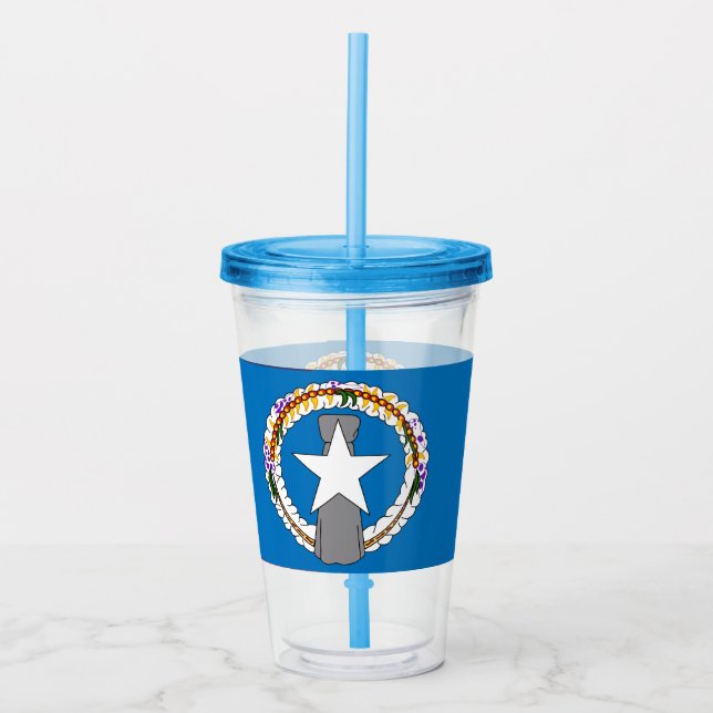 Acrylic Tumbler with flag of Northern Mariana (Front)