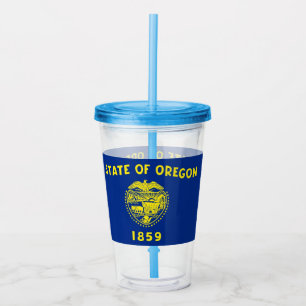 Acrylic Tumbler with flag of Oregon