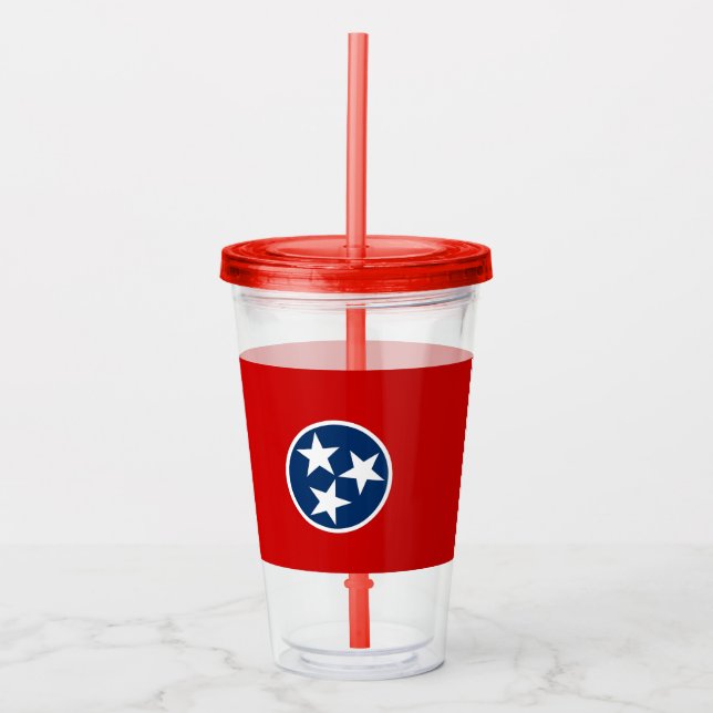 Acrylic Tumbler with flag of Tennessee (Front)