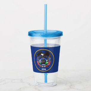 Acrylic Tumbler with flag of Utah
