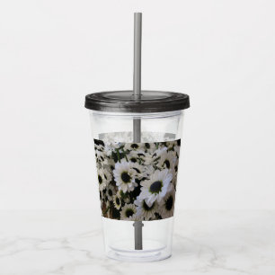 Acrylic Tumblers - Black & White Daisy